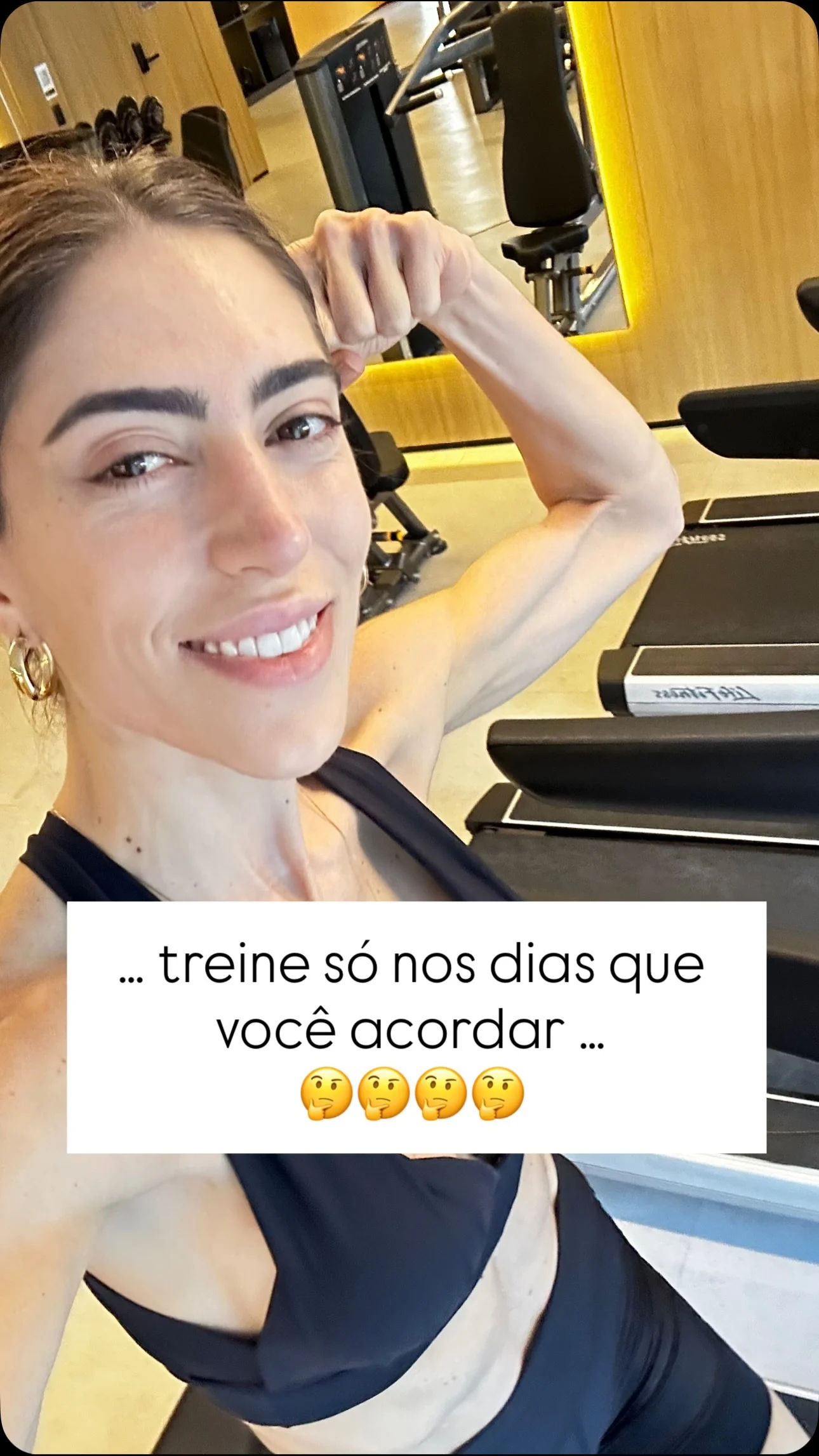 Raquel em sua rotina de treino